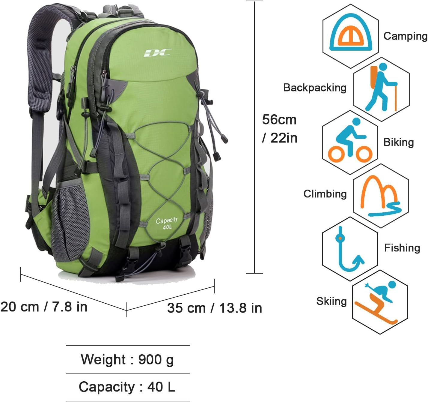 Waterproof Hiking Backpack for Men and Women